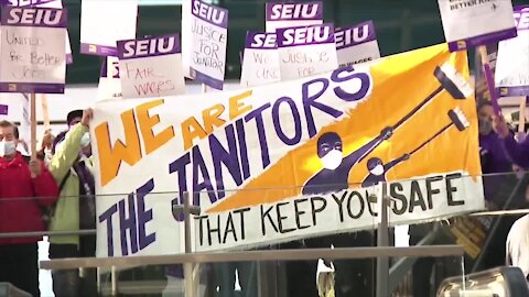 DIA janitors go on strike — and it could happen in other industries soon