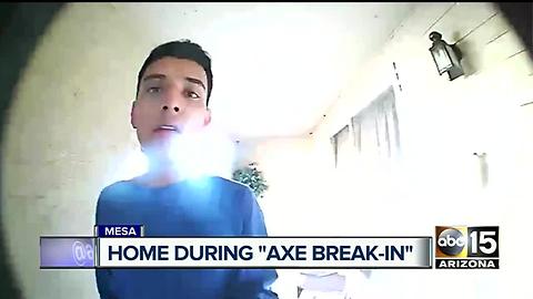 Man with axe breaks into Mesa home, homeowner locks herself in bathroom