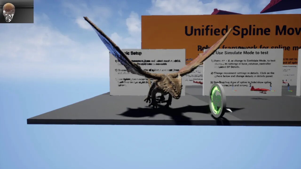 2021 Unreal 425 Spline use with flying dragon animation