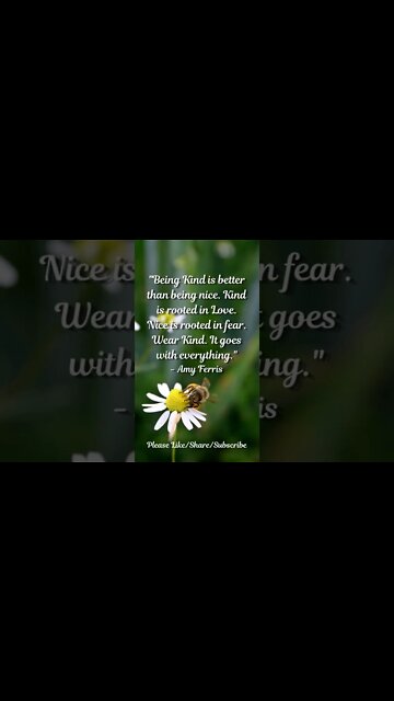 Being Kind is Better Than