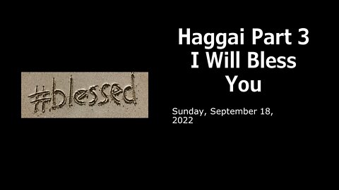 Haggai Part 3: I Will Bless You