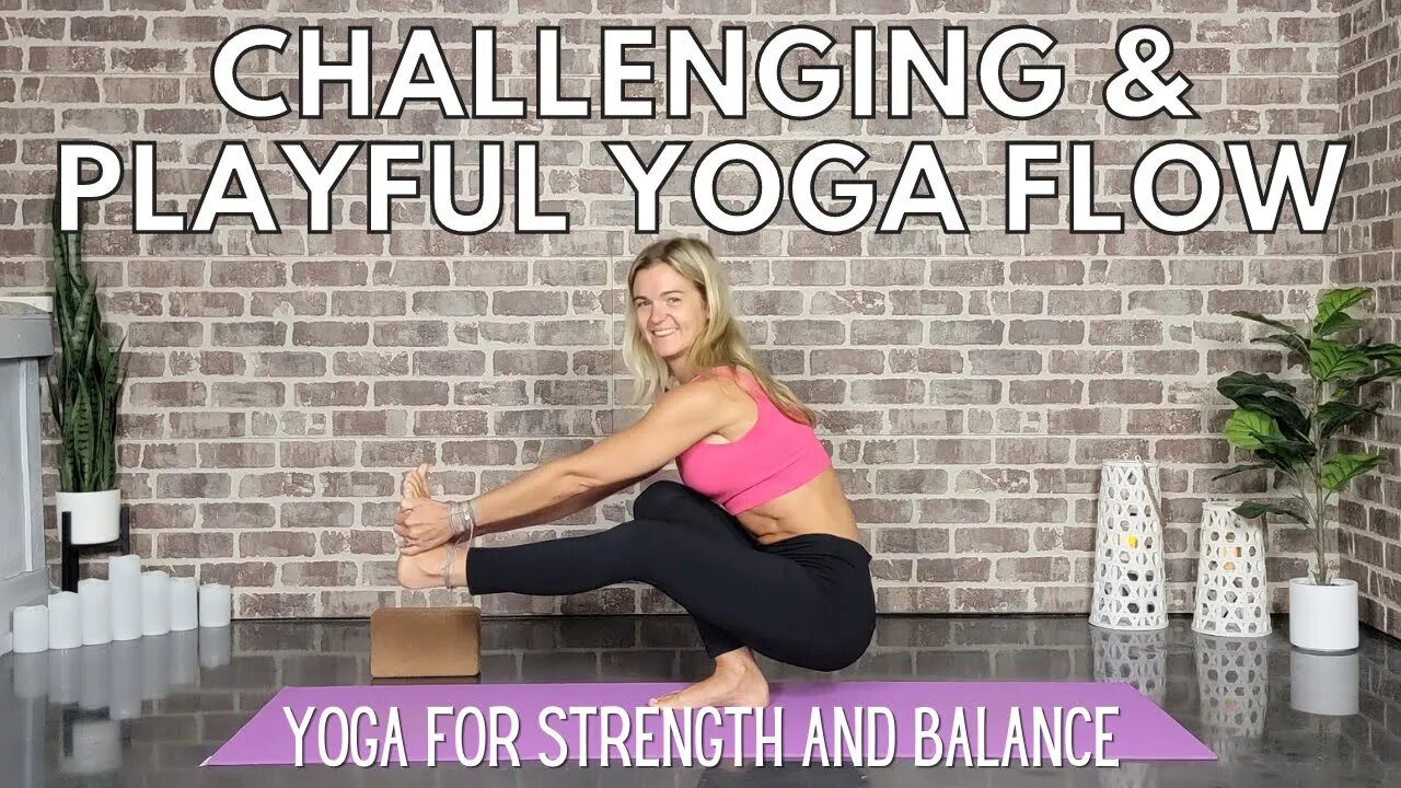 Powerful Yoga Flow with Pistol Squat for Strength || Strength and Balance || Yoga with Stephanie