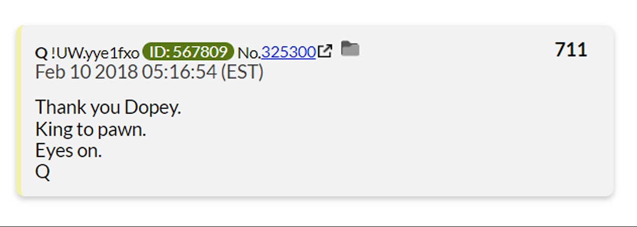 Q Post 711 Thank you Dopey