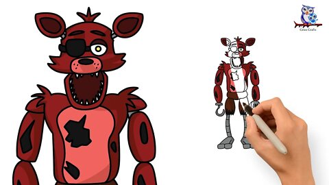 How To Draw Foxy Friday Night At Freddy's - Tutorial