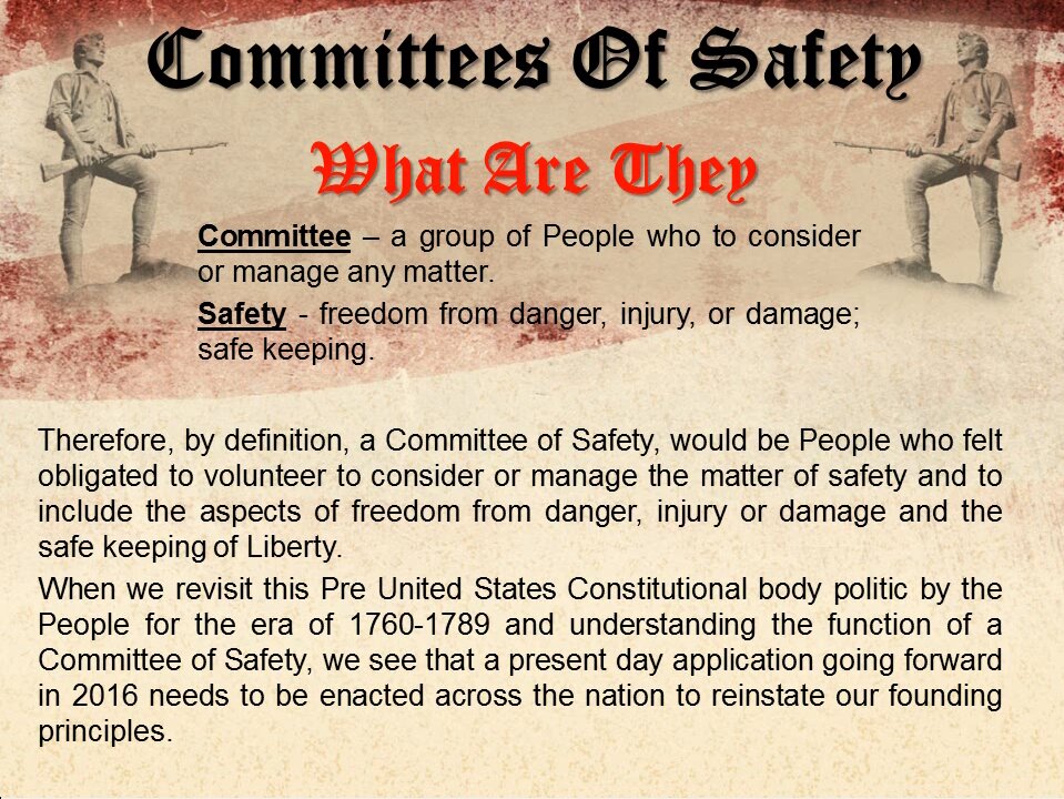 NLA - Introduction to Committees of Safety