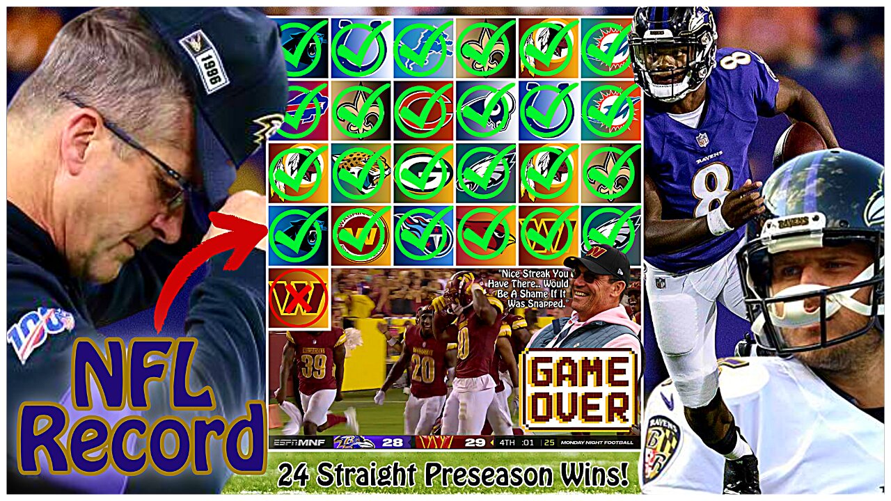 Baltimore Ravens Historic Preseason Streak Finally Snapped!