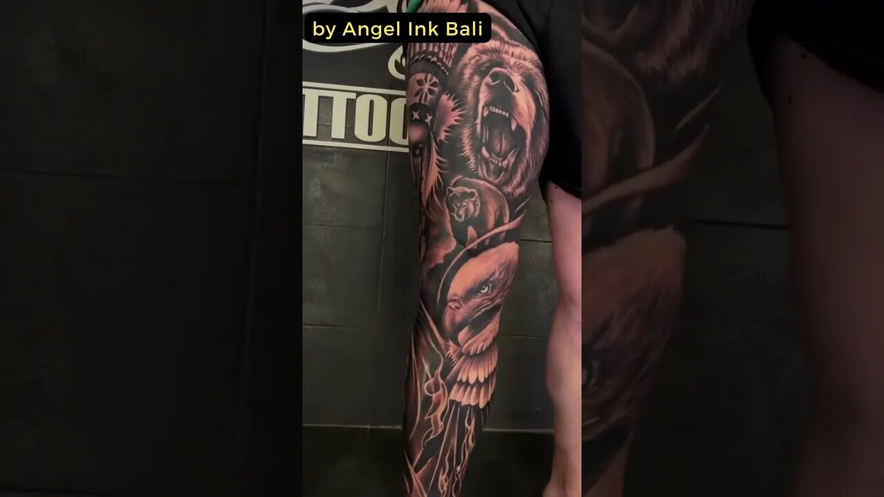 Stunning Tattoo by Angel Ink Bali #shorts #tattoos #inked #youtubeshorts