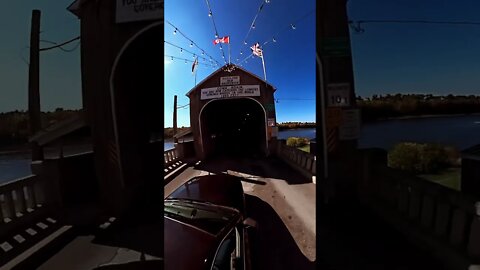 Driving through the worlds longest covered bridge, with a twist