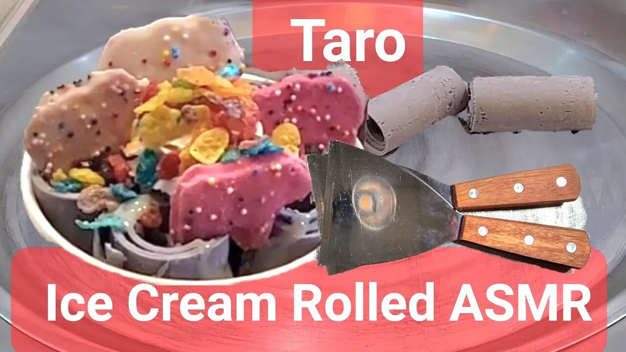 Taro Ice Cream Rolled ASMR @Let's Make Ice Creams