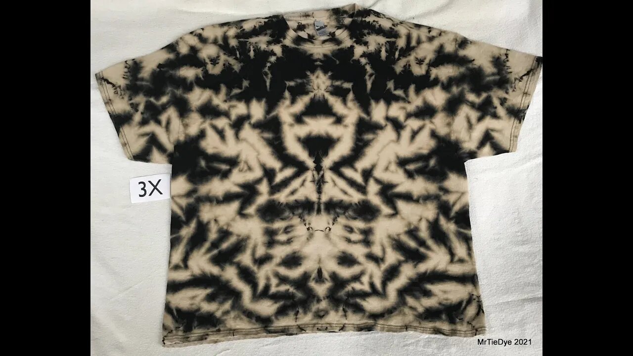 Discharge Scrunch on Black Tee using OWB ~ MrTieDye