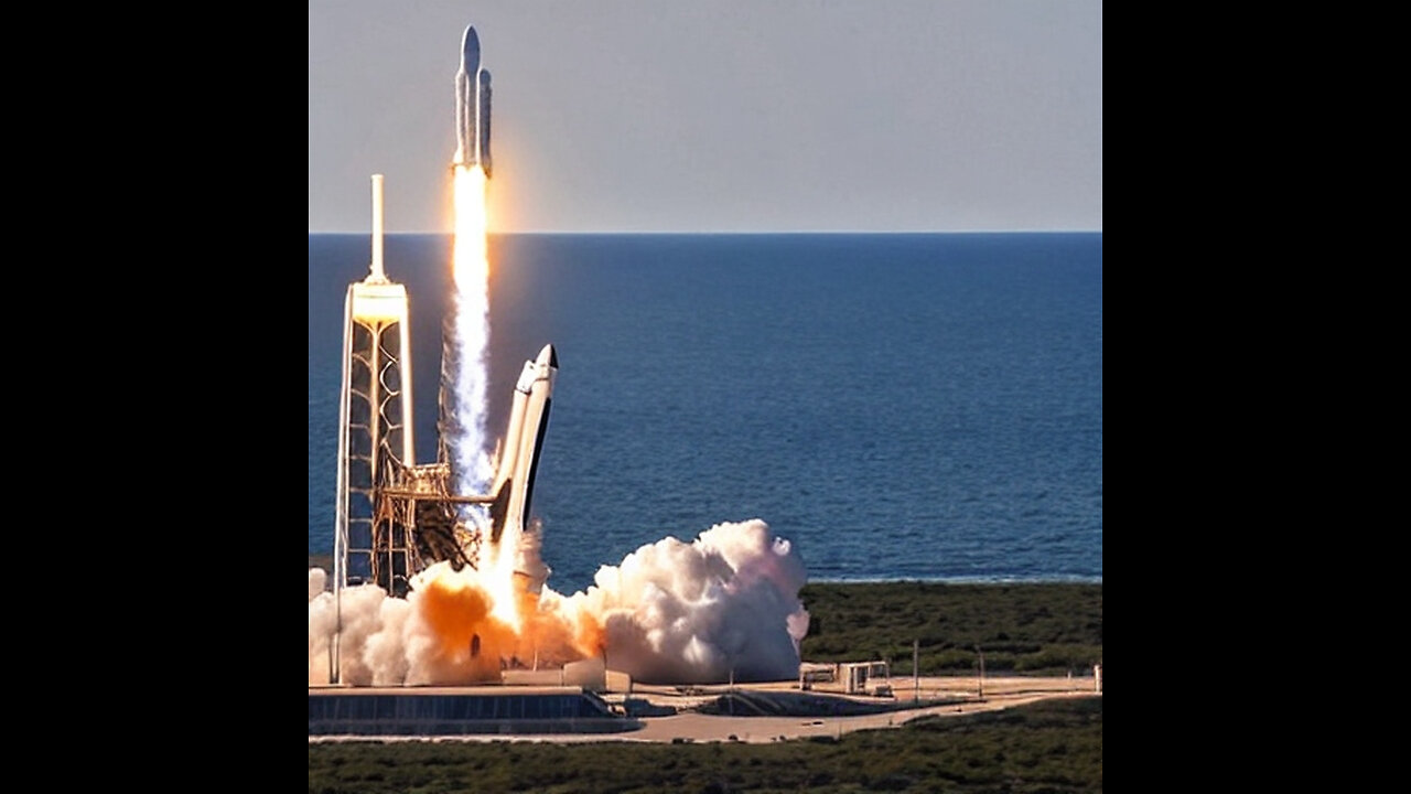 "NASA SpaceX Falcon Heavy Booster Lift-off with Elon Musk: A Spectacular Journey to the Stars! 🚀✨"