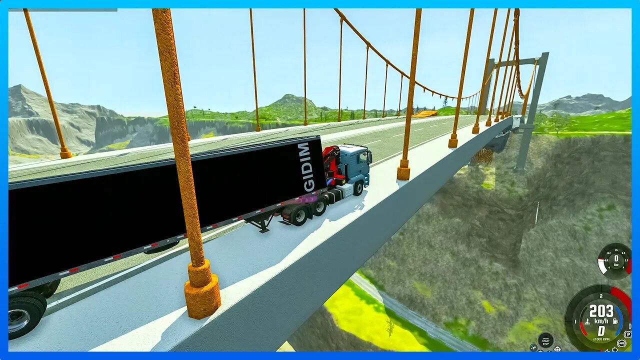 Truck vs Broken Bridge, Successfully destroyed truck #327 Game Beam ng drive