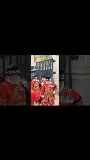 Yeoman warders leaving Westminster Hall where the Queen is lying in state #london