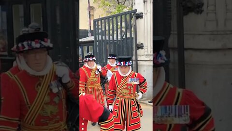 Yeoman warders leaving Westminster Hall where the Queen is lying in state #london