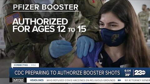 CDC preparing to authorize COVID booster shots for ages 12 to 15