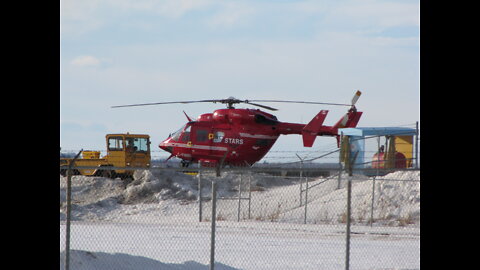 STARS Air Ambulance Push into Hanger