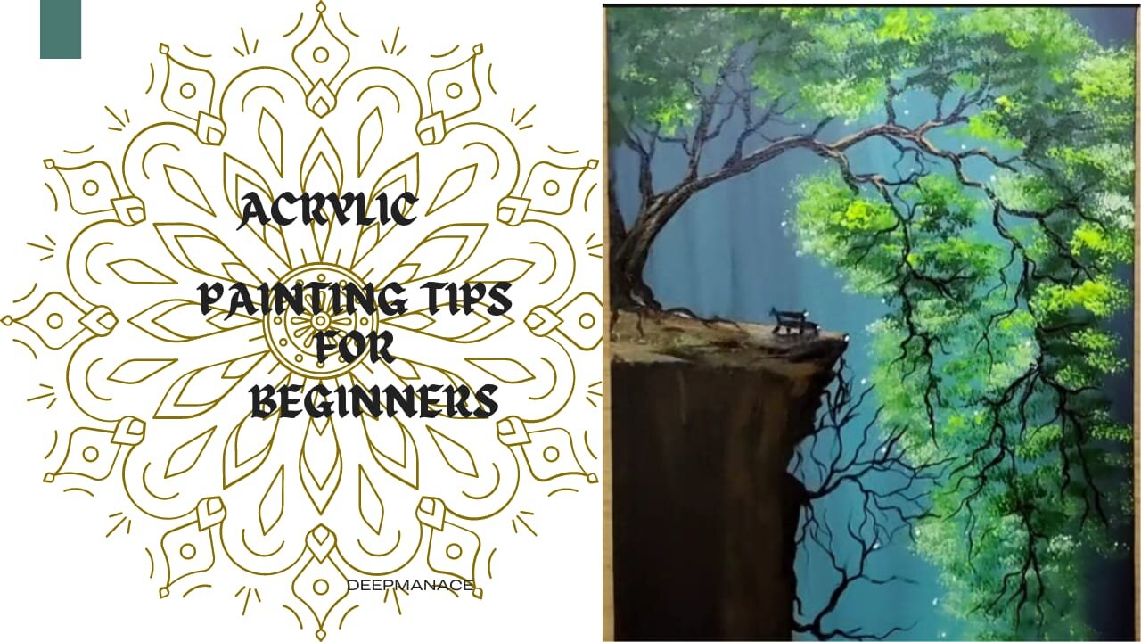 How to Paint a Relaxing Landescape / Idea Acrylic Painting Step by Step for Begnners