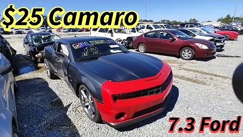 $25 Camaro, 7.3 Diesel Excursion, Copart Walk Around