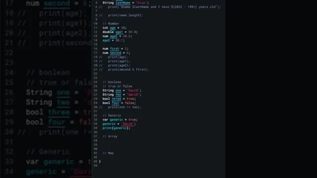 Arrays Or Lists in Dart #shorts