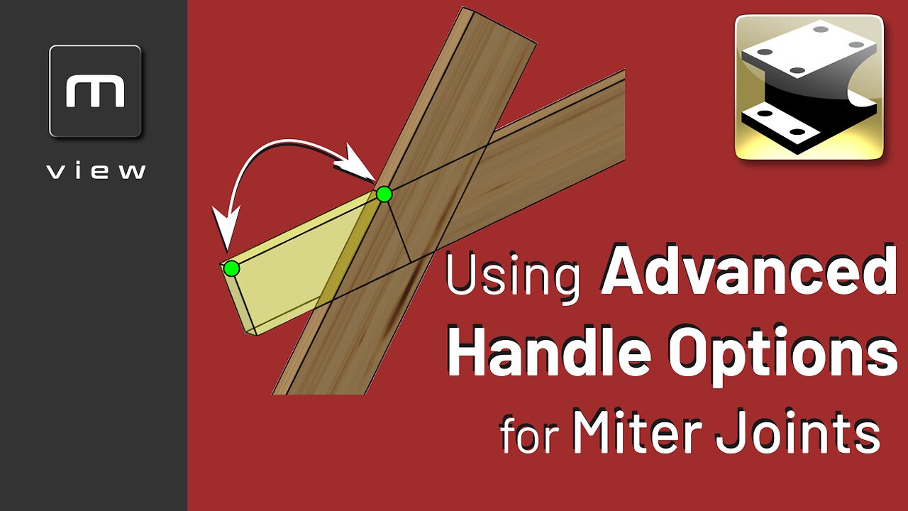 IRONCAD: Using Advanced Handle Options for Miter Joints.