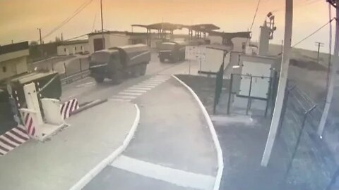 CCTV footage appears to show Russian troops crossing into Ukraine from Crimea