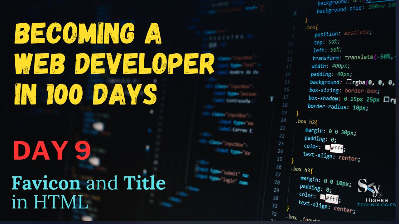 Learn HTML | Favicon and Title in HTML | Day - 9 | 100 days of web development 2023🌏