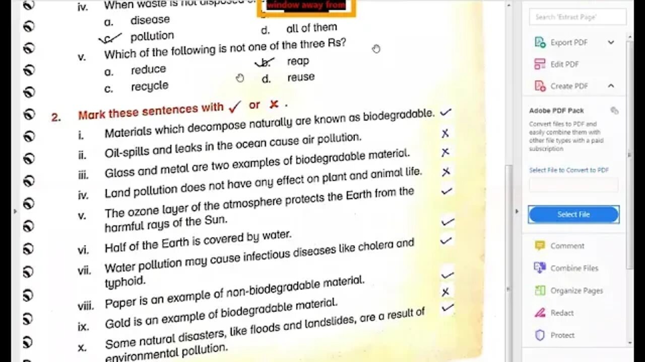 Class 5th Science Environmental Poll Part 5 21 07 2020