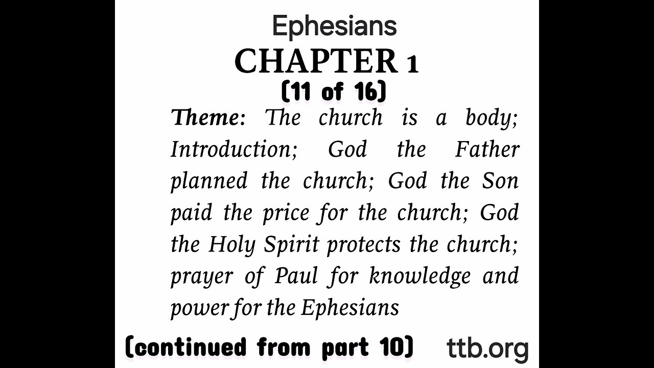 Ephesians Chapter 1 (Bible Study) (11 of 16)