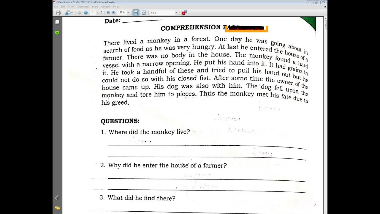 CLASS 6 ENGLISH A LECTURE 1 04012021