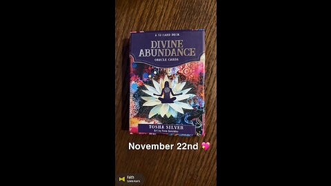 November 22nd oracle card: faith