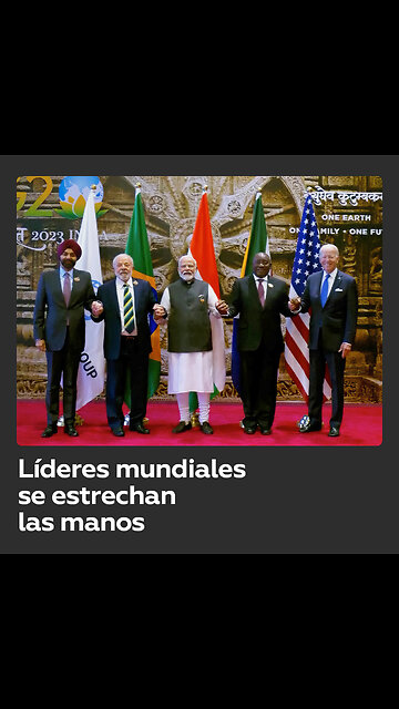 Los líderes mundiales, incluidos Modi y Biden, se dan la mano en la Cumbre del G20 en la India