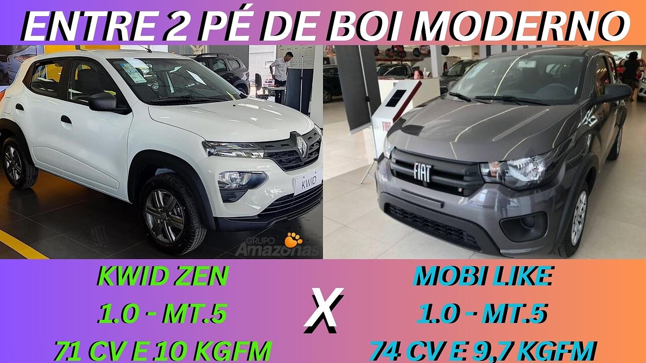 ENTRE 2 CARROS - RENAULT KWID X FIAT MOBI - PELO MENOS AR CONDICIONADO E DIREÇÃO ASSISTIDA TEM....