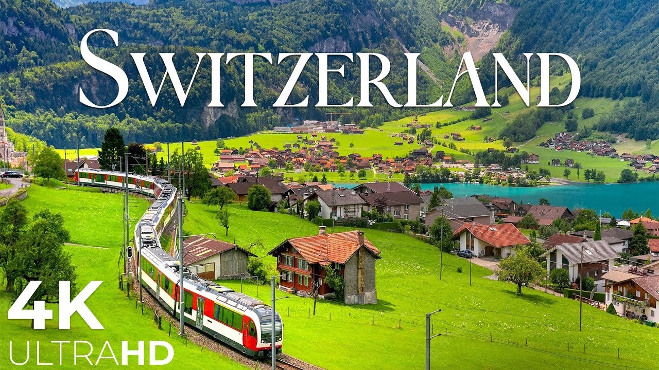 Switzerland AMAZING Beautiful Nature with Soothing Relaxing Music, 4k Ultra HD