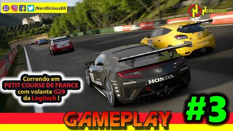 🎮 GAMEPLAY! Correndo no PETIT COURSE DE FRANCE em GRAN TURISMO 7 usando o volante G29 da LOGITECH!