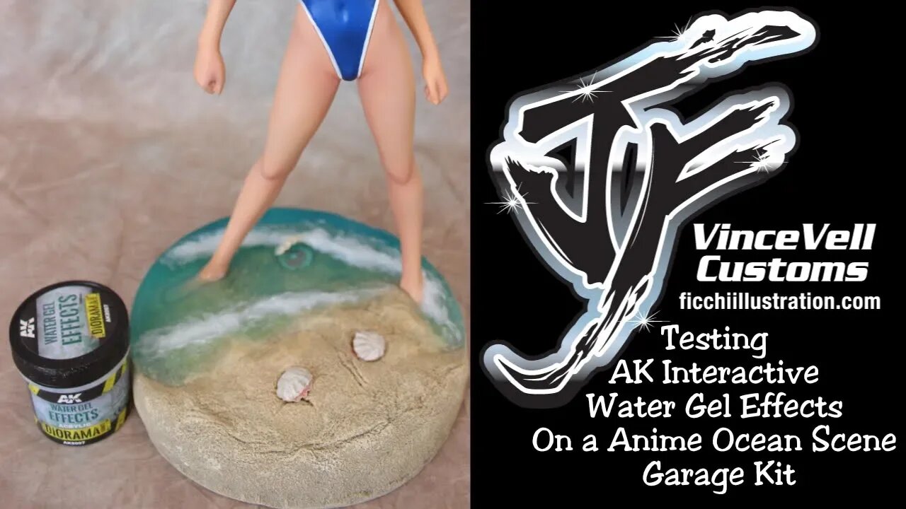 Testing Ak Interactive Water Gel Effects on a Anime Beach Scene Kit