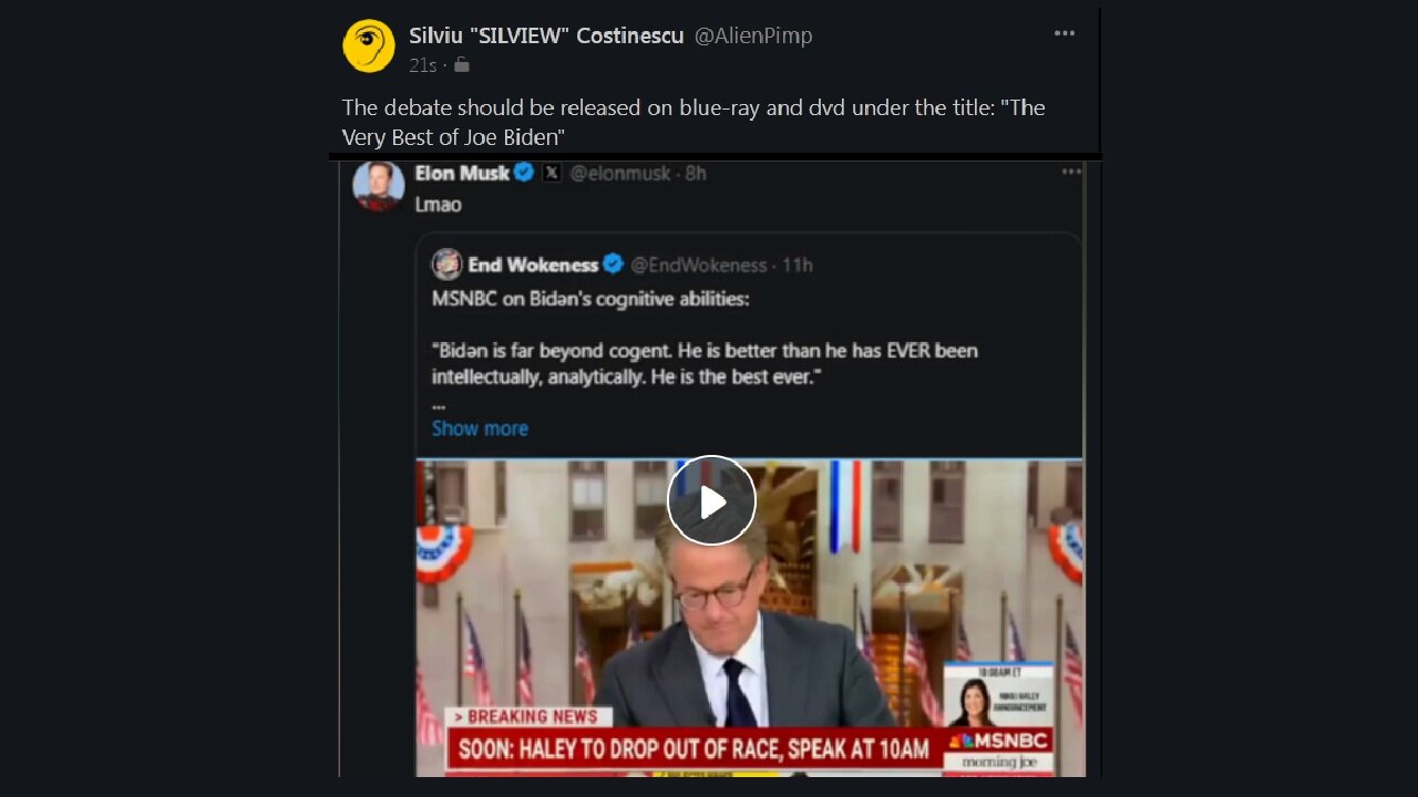 "This is the best Biden ever, F you if you don't agree!"