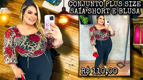 🛑 CONJUNTO PLUS SIZE FEMININO CROPPED CALÇA BLUSA TAMANHO GRANDE!