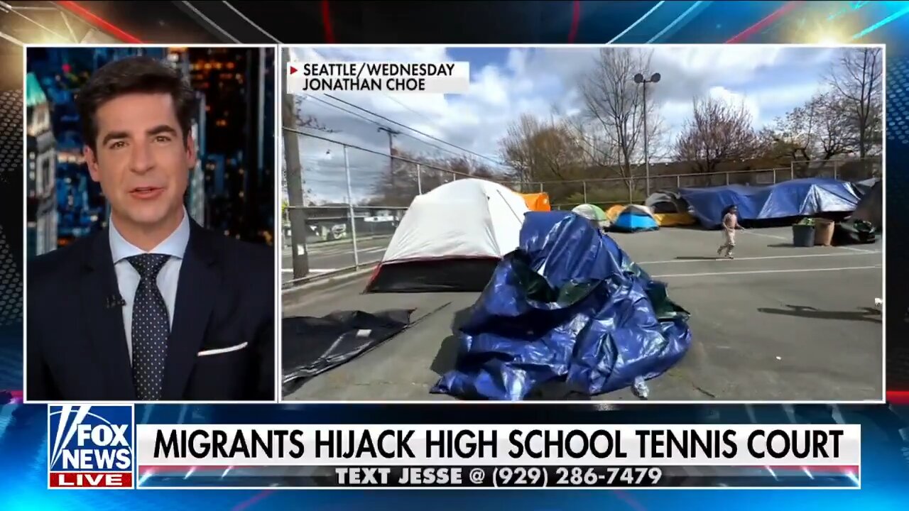 Jesse Watters | Illegal Invaders Occupy a Tent City that was High School Tennis Courts