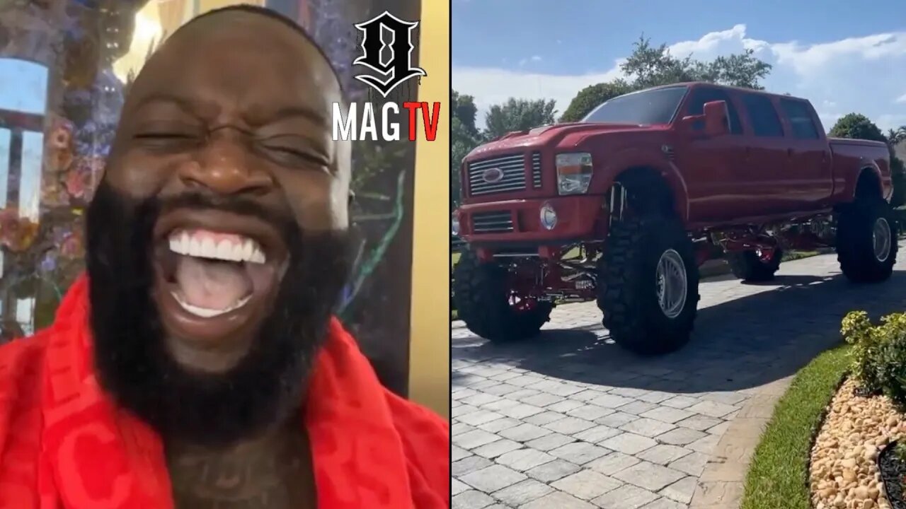Rick Ross Takes Delivery Of His Red Pickup Wit Massive Lift Kit! 🚗