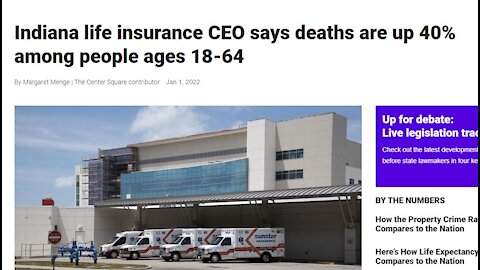 Indiana Life Insurance CEO Says Deaths Are Up 40% Among People Ages 18-64
