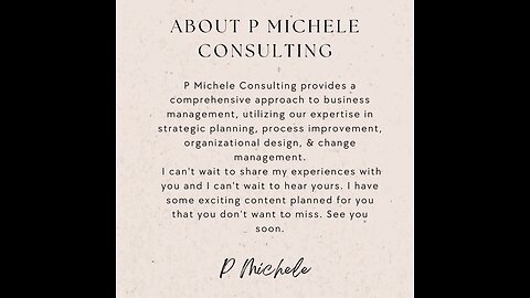 About P Michele Consulting