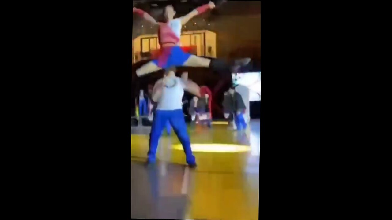 dude and chick have epic fail during dance routine