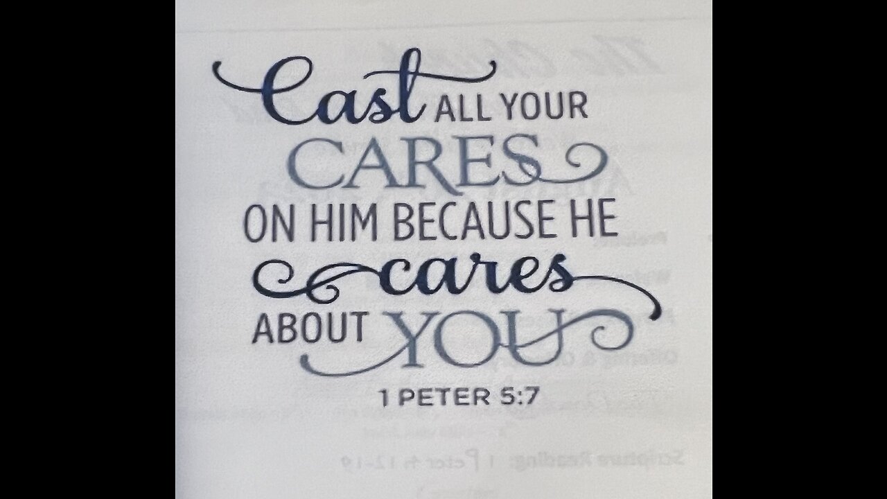 Cast All Your Cares on Him,