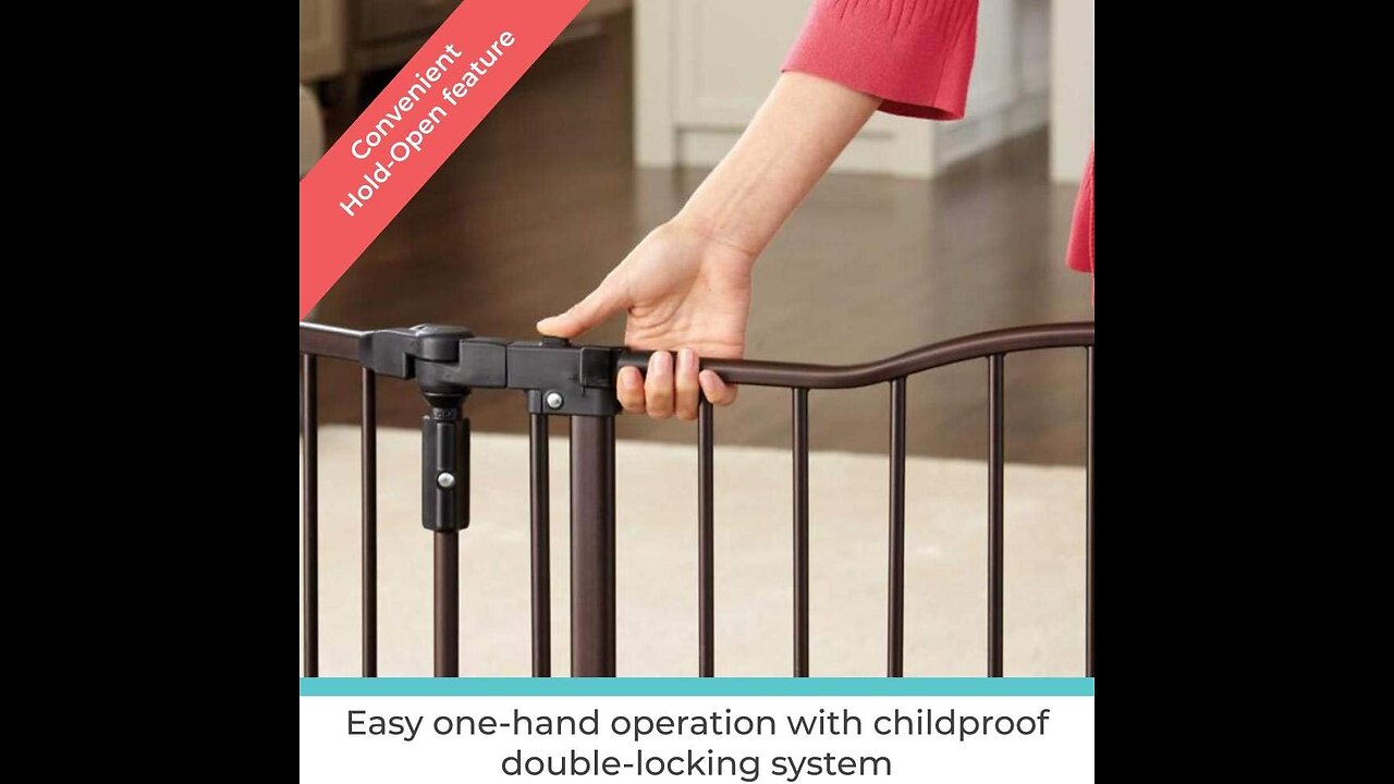 Toddleroo by North States 72” wide Deluxe Décor Baby Gate: Sturdy safety gate with one hand ope...