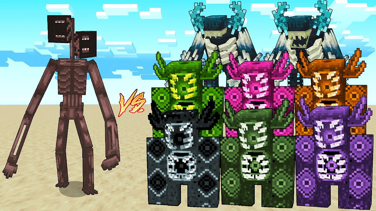 Siren Head Vs All Zorden, Dinosaur Warden, T-Rex Warden / Minecraft Mob Battle