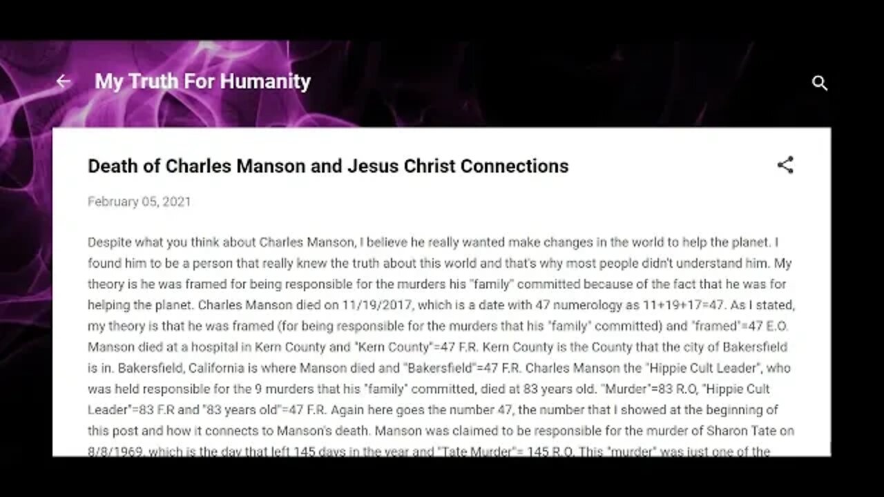 Death of Charles Manson and his Jesus Christ Connections #gematria #numerology #truth #kabbalah