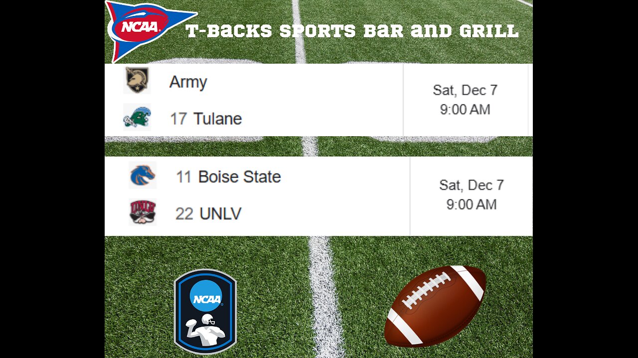 T-Backs Sports Bar and Grill Sports Schedule and Pizza special for Saturday Dec 07, 2024