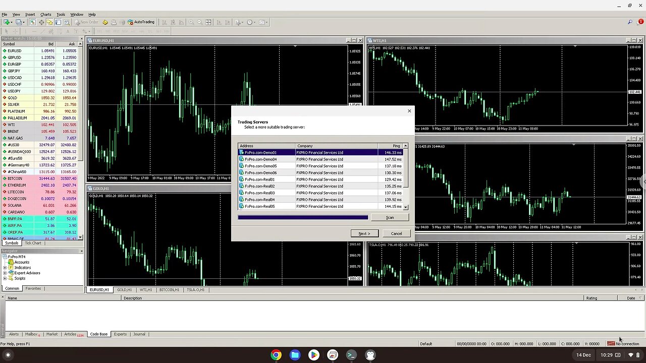 How to install MetaTrader 4 with the FxPro Broker on a Chromebook