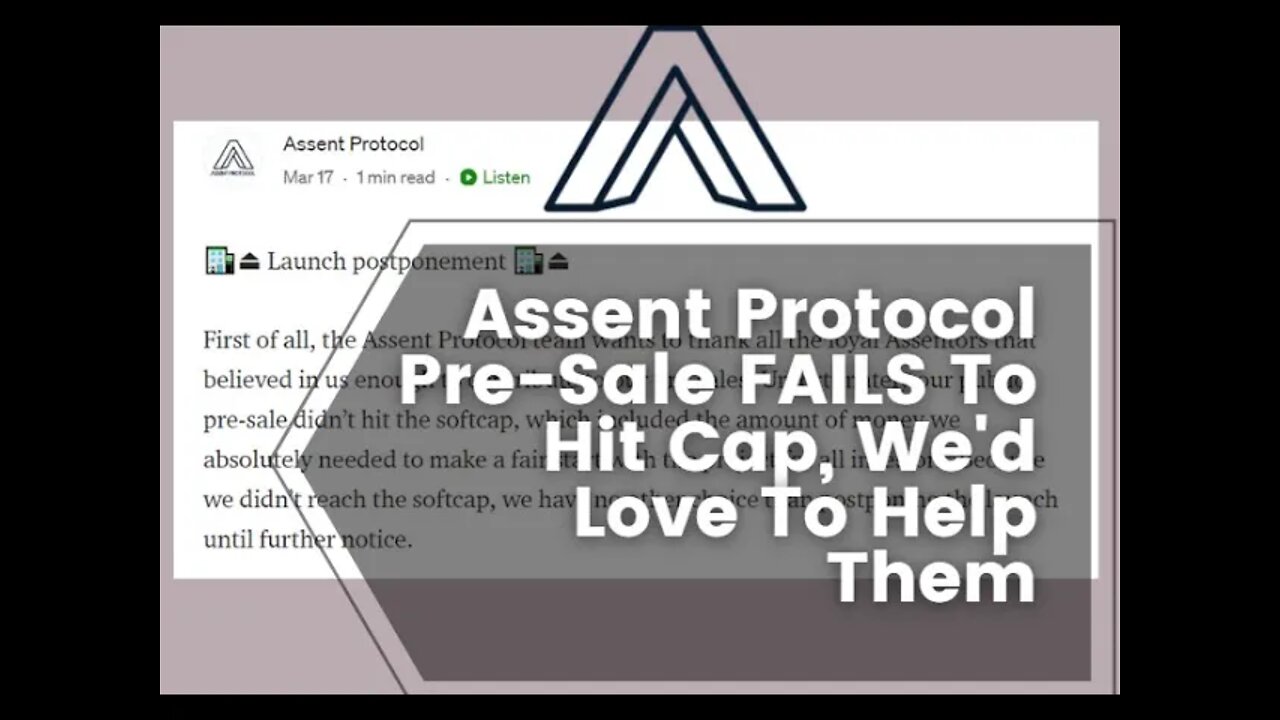 Leicester On The Assent Protocol Pre-Sale Failure: It's What The Car Salesman Doesn't Understand