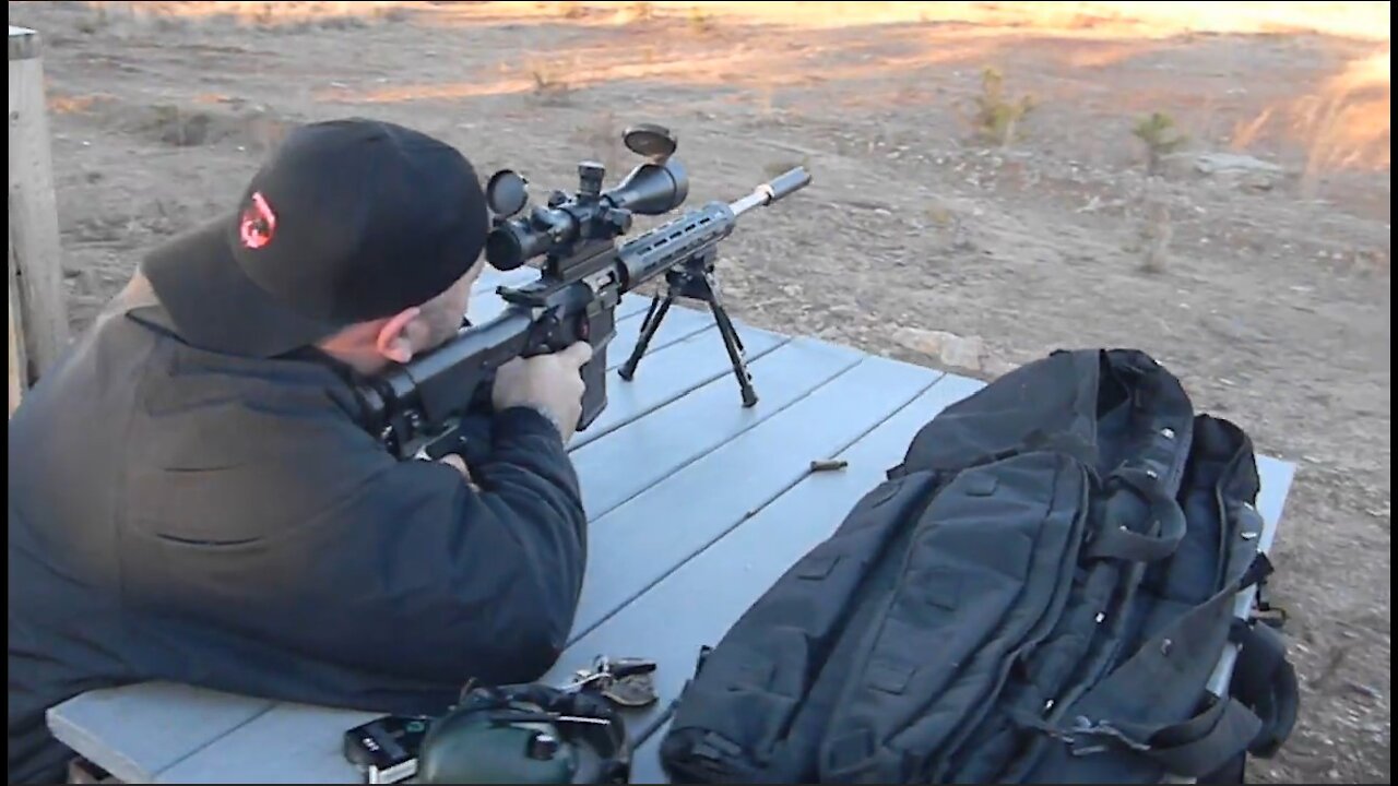 Ringing 3" steel plate at 300 yards suppressed